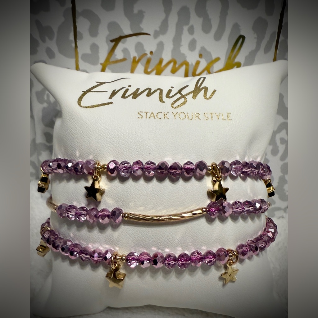 Erimish Lavender Star Charm Bracelet Set 17$